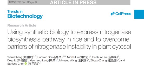 Autonomous nitrogen fixation of gramineous plants was realized by synthetic biology